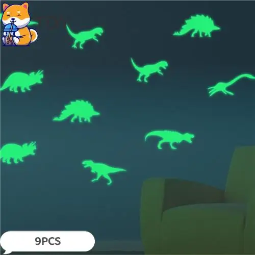 

9PCS Glow In The Dark Dinosaur Stereo 3D Fluorescent Stickers Funny Sticker Stars Luminous Stickers For Kids