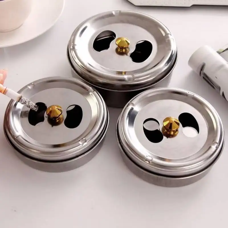 Round Spinning Ashtray With Cover Smoking Accessories Portable Stainless Steel Ashtray Lid Rotation Fully Enclosed Home Gadgets
Round Spinning Ashtray With Cover Smoking Accessories Portable Stainless Steel Ashtray Lid Rotation Fully Enclosed Home Gadgets