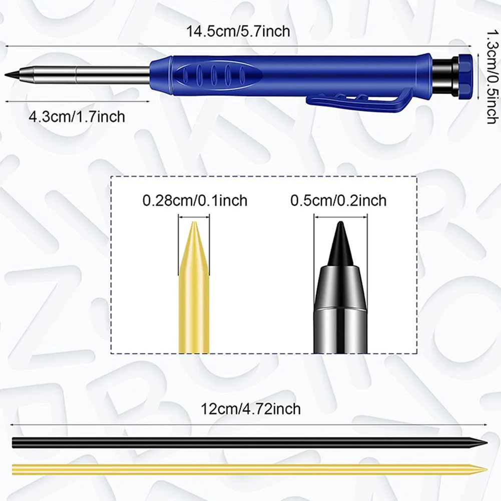 Solid Carpenter Pencils With Built-in Pencil Sharpener Woodwork Drawing Mechanical Pencil Marker Marking Tool
Solid Carpenter Pencils With Built-in Pencil Sharpener Woodwork Drawing Mechanical Pencil Marker Marking Tool