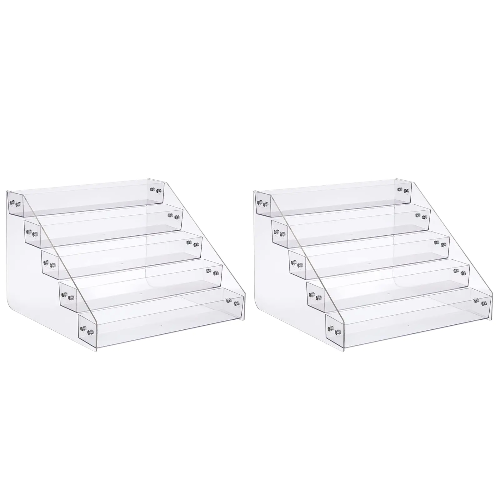 

Spice Elegance Duo: Acrylic Tiered Spice Rack Shelf for Countertop, Cabinet, Kitchen (5 Tier, 2PCS)