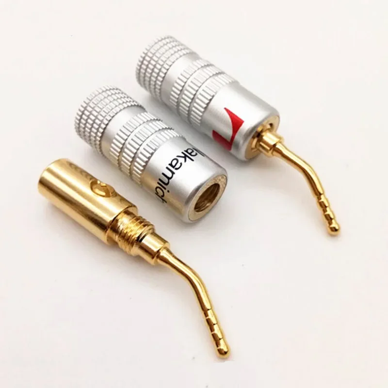 24K Gold Plated Audio Wire Cable Screw Lock Banana Amplifier Connectors Adapter for Musical HiFi Audio
24K Gold Plated Audio Wire Cable Screw Lock Banana Amplifier Connectors Adapter for Musical HiFi Audio