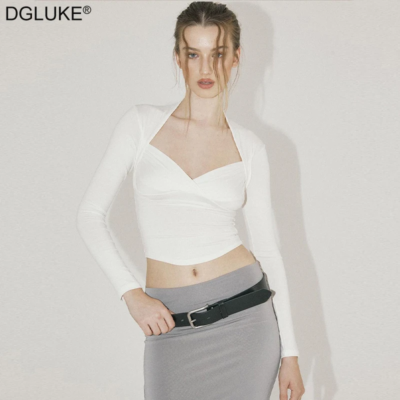 V-Neck Long Sleeve T shirt For Women Sexy Cut Out Backless Crop Top Fashion Slim White Black Tee Shirts Autumn Spring
V-Neck Long Sleeve T shirt For Women Sexy Cut Out Backless Crop Top Fashion Slim White Black Tee Shirts Autumn Spring