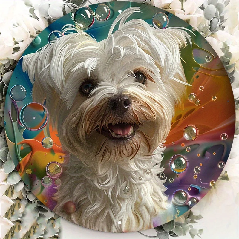 1pc Round Aluminum Metal Sign with Smiling Dog Image - 8x8 inch Waterproof Door Hanger Wall Decor garage room decoration retro
1pc Round Aluminum Metal Sign with Smiling Dog Image - 8x8 inch Waterproof Door Hanger Wall Decor garage room decoration retro