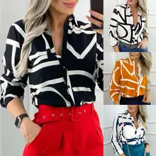 Turn-Down Collar Long Sleeve Women Shirt Spring Fall Buttons Closure Irregular Geometry Print Trendy Shirt Ladies Clothing
Turn-Down Collar Long Sleeve Women Shirt Spring Fall Buttons Closure Irregular Geometry Print Trendy Shirt Ladies Clothing