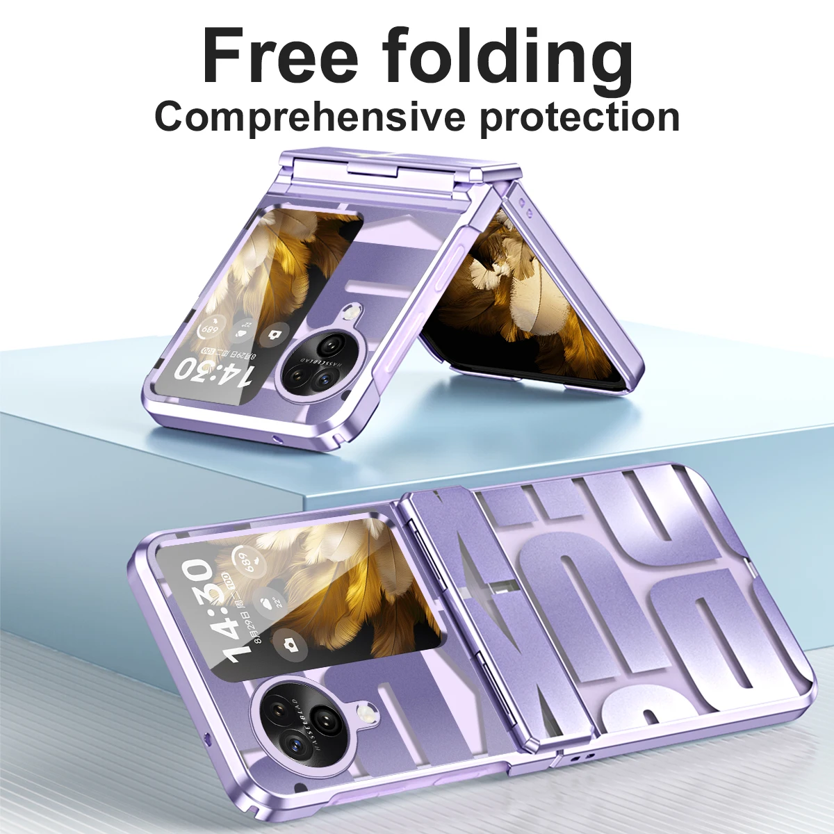 

Transparent Colorful Plating Meets Phone Case For OPPO Find N3 Flip Hinge Plastic Back Cover