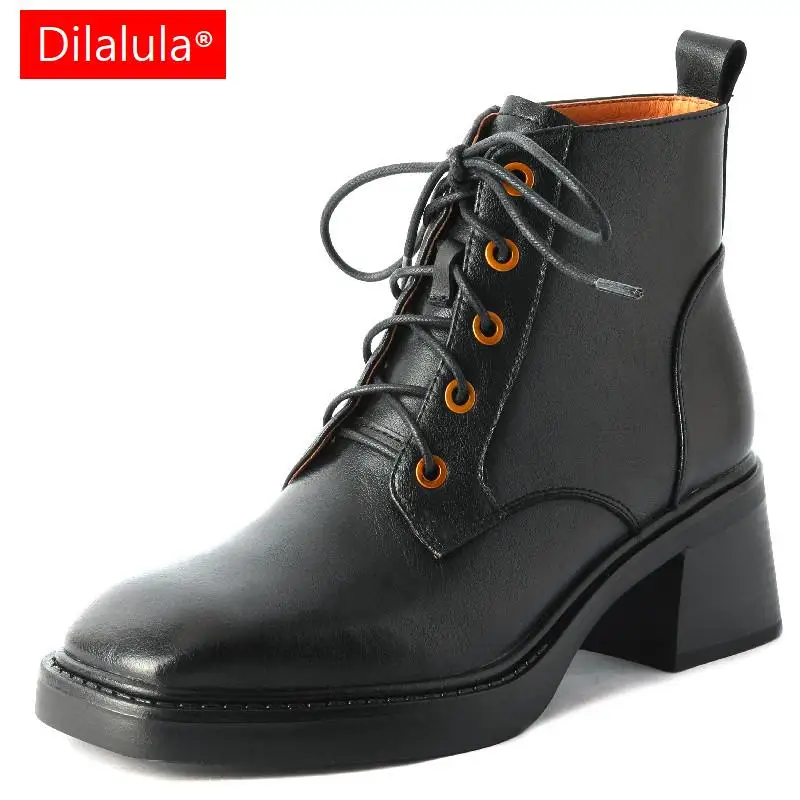 Dilalula Neutral Fashion Women Genuine Leather Ankle Boots Autumn Winter Lace-Up Outdoor Casual Thick Heels Office Shoes Woman
Dilalula Neutral Fashion Women Genuine Leather Ankle Boots Autumn Winter Lace-Up Outdoor Casual Thick Heels Office Shoes Woman