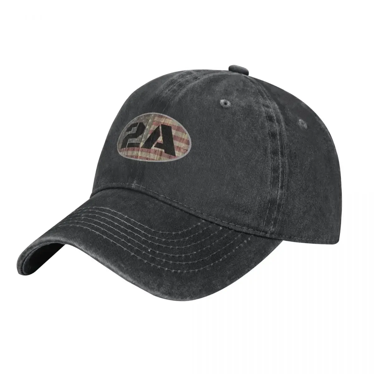 

2A Second Amendment faded flag on wood oval. Cowboy Hat Beach Horse Hat Trucker Hat Boy Child Women's