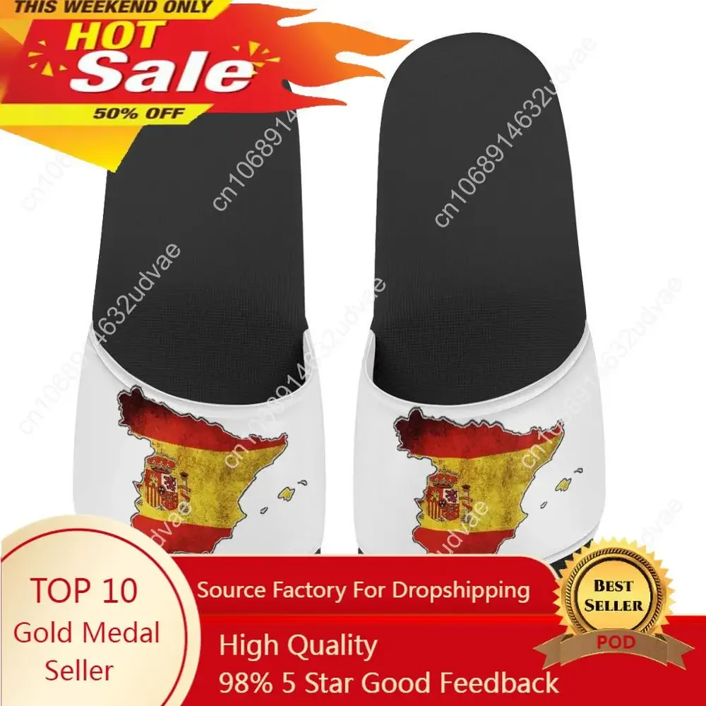 

Custom Pattern Spanish National Flag Slippers Summer Women Casual Fashion Slides Sandals Outdoor Non-slip Beach Shoes Flip Flops