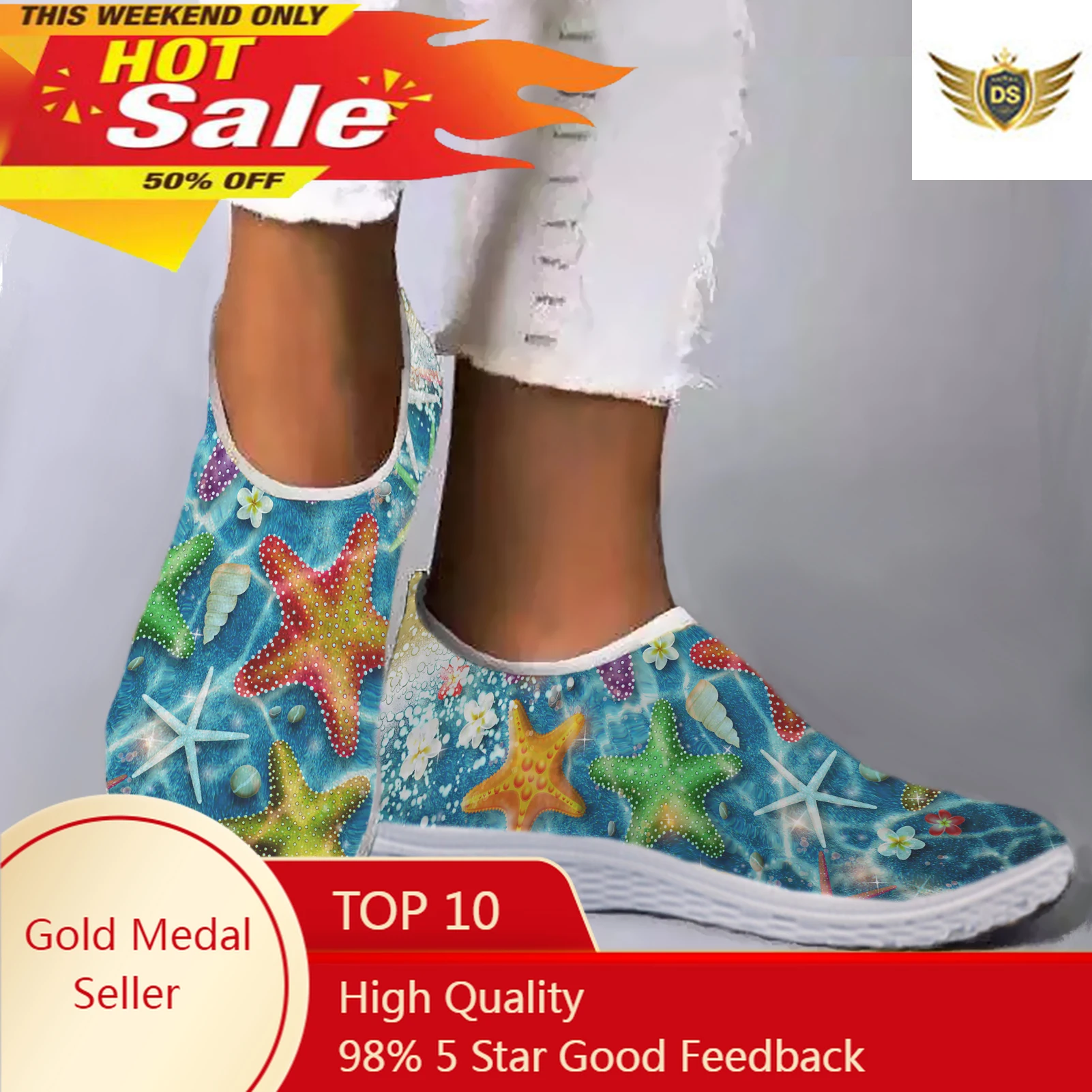 Fashion Undersea Starfish Print Lightweight Leisure Shoes New Women's Slip On Shoes Comfort Casual Sneakers Zapatos
Fashion Undersea Starfish Print Lightweight Leisure Shoes New Women's Slip On Shoes Comfort Casual Sneakers Zapatos