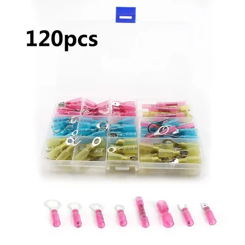 Waterproof Heat Shrink Connectors Solder tube Terminals Wire Electrical cable Insulated Crimp Marine Automotive Seal 120pcs /box
Waterproof Heat Shrink Connectors Solder tube Terminals Wire Electrical cable Insulated Crimp Marine Automotive Seal 120pcs /box