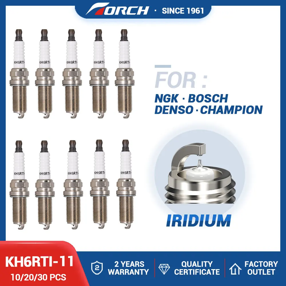 

10-30PCS Candles Replace for 6619/LFR6AIX-11 3672/LFR6A-11 5788/LFR6C-11 7654/PLFR6A11 Iridium Spark Plugs TORCH KH6RTI-11