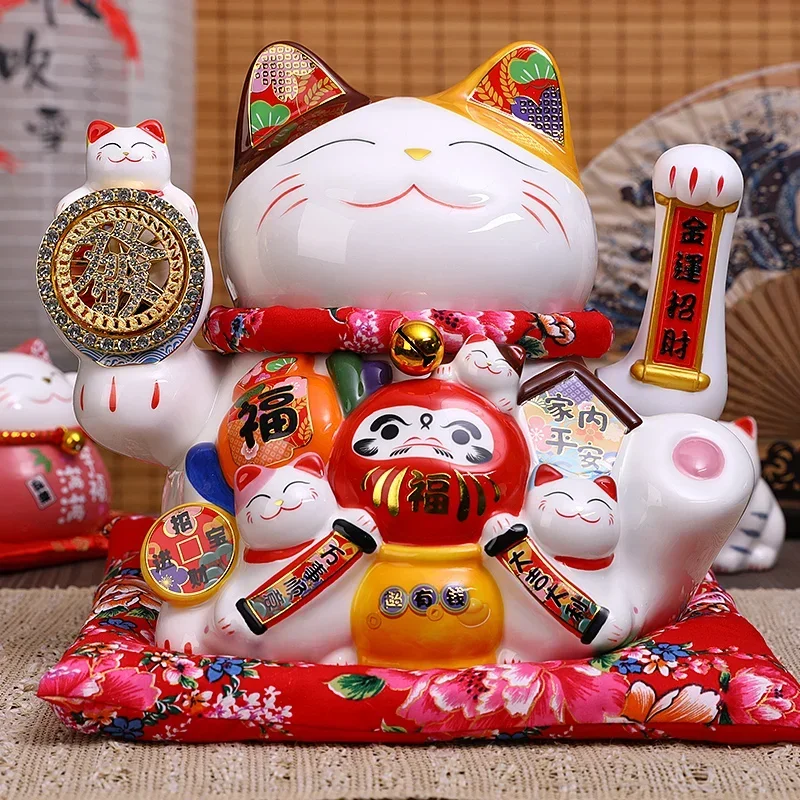 10.2 Inch Large Lucky Cat Maneki Neko Ceramic Beckoning Cat with Movable Arm Porcelain Figurine Decorative Statue
10.2 Inch Large Lucky Cat Maneki Neko Ceramic Beckoning Cat with Movable Arm Porcelain Figurine Decorative Statue