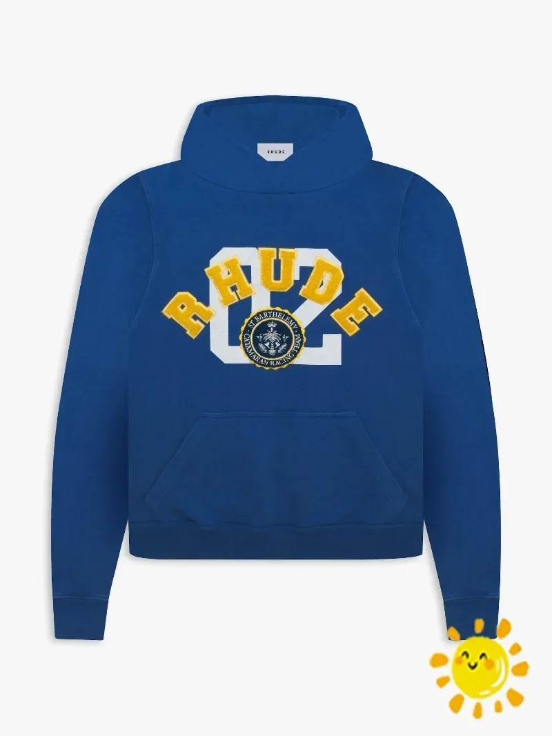 Streetwear Fasion Blue Logo Towel Embroidery RHUDE Hoodie for Women Men Top Quality Oversized Vintage Pullover
Streetwear Fasion Blue Logo Towel Embroidery RHUDE Hoodie for Women Men Top Quality Oversized Vintage Pullover