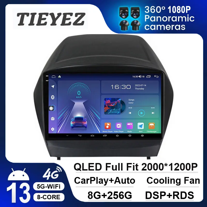 

9" QLED 8GB+256GB Android 13 Car Intelligent System Video For Hyundai Tucson 2 LM IX35 2009 - 2015 Carplay Navigation GPS No DVD