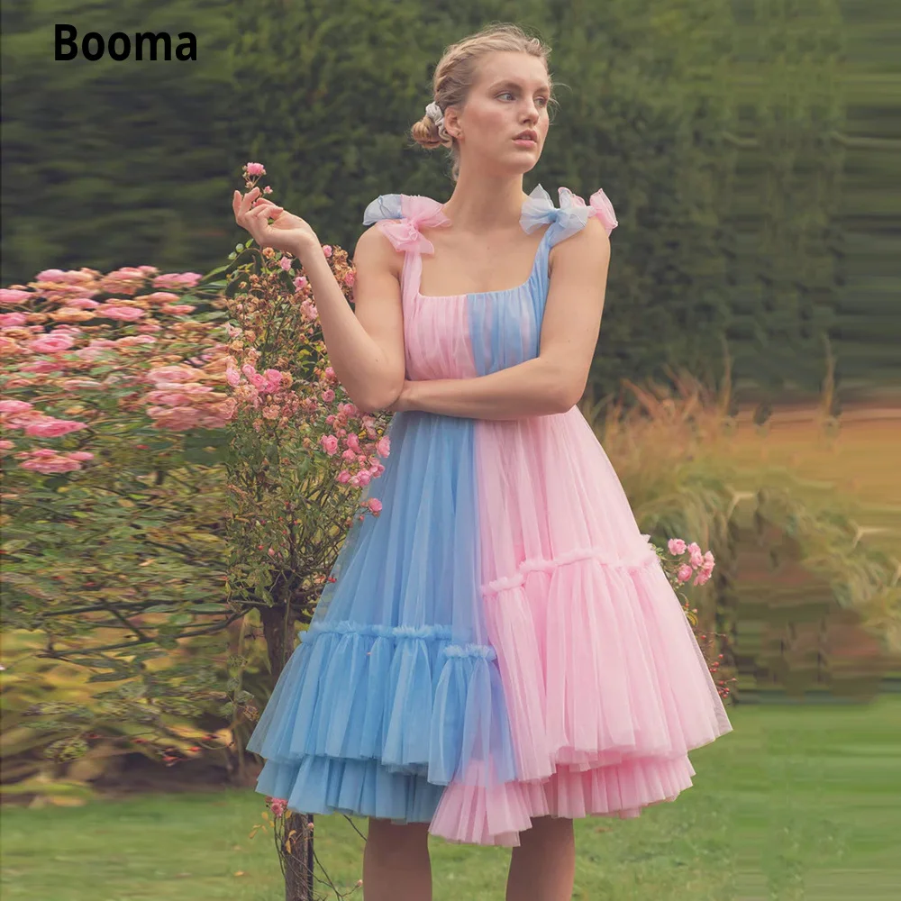 Booma Pastel Pink/Blue Tulle Midi Prom Dresses Square Neck Bows Ruffles Knee-Length Party Dresses A-Line Formal Prom Gowns
Booma Pastel Pink/Blue Tulle Midi Prom Dresses Square Neck Bows Ruffles Knee-Length Party Dresses A-Line Formal Prom Gowns