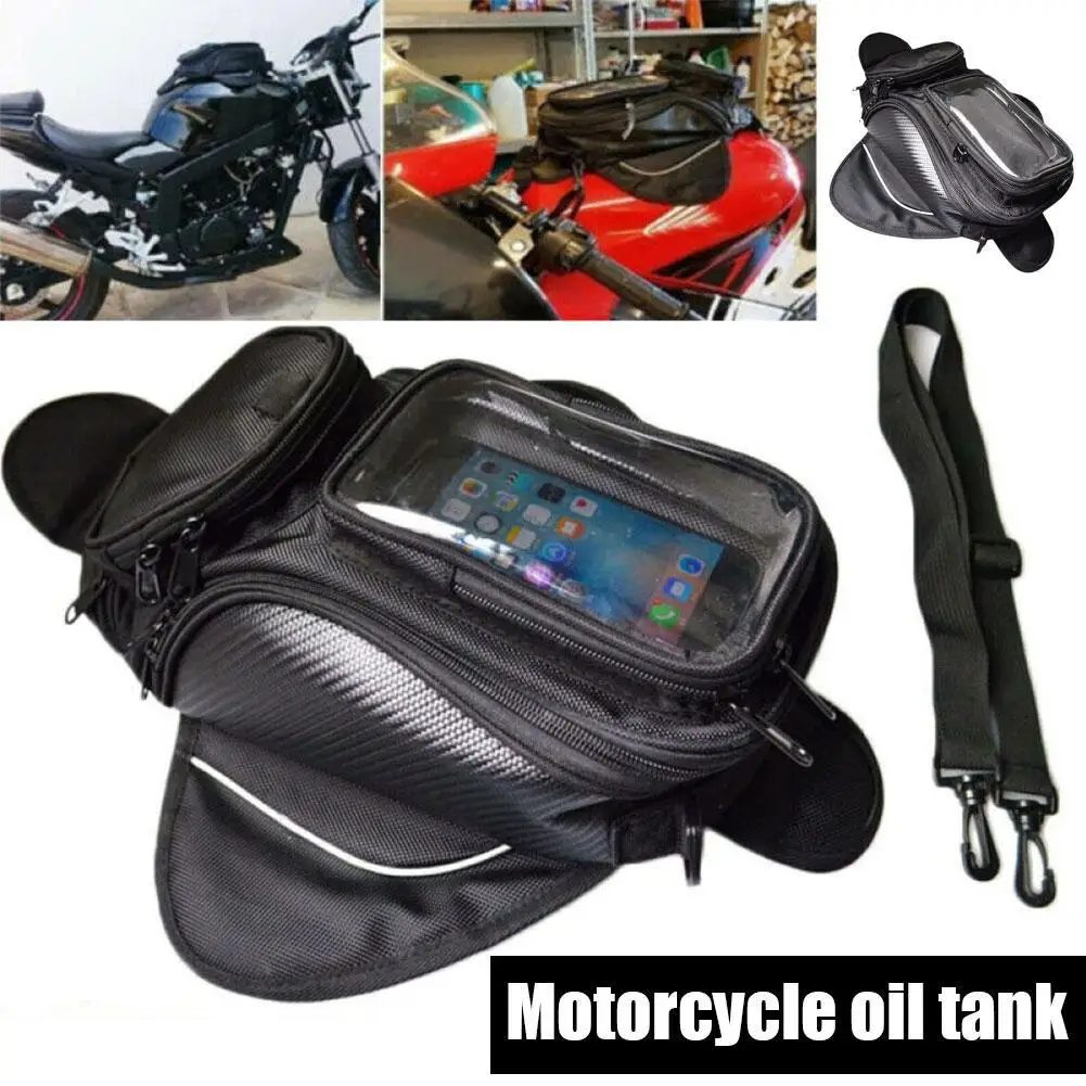 

Сумка для топливного бака, сумка для резервуара двигателя, черная сумка на седло для мотоцикла с магнитом, водонепроницаемая сумка на одно плечо, мотоциклетный рюкзак, новинка 2024