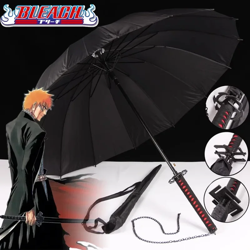 

Bleach Kurosaki Ichigo Anime Katana Umbrellas Long Handle Parasol Toushirou Aizen Sousuke Cosplay Sunshade Katana Sword Umbrella