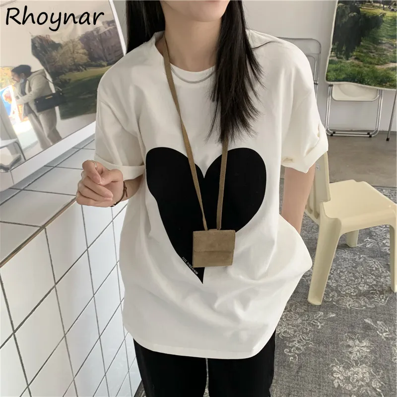 Short Sleeve T-shirts Women Heart Print Loose Design Kawaii Harajuku Fashion Holiday Casual Summer Streetwear Hip Hop Ins Female
Short Sleeve T-shirts Women Heart Print Loose Design Kawaii Harajuku Fashion Holiday Casual Summer Streetwear Hip Hop Ins Female