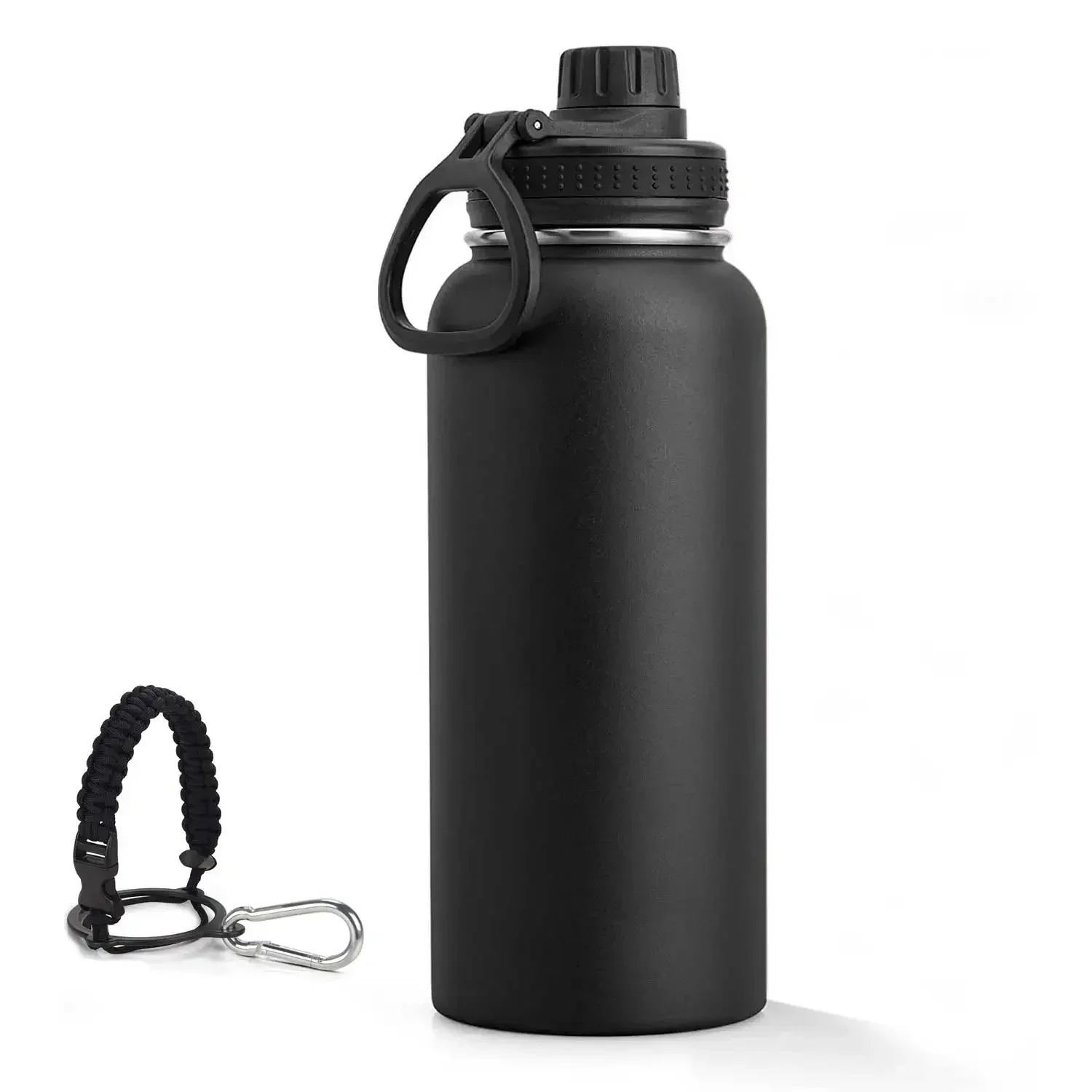1000ml Stainless Steel Vacuum Insulated Sports Water Bottle With 100% Leak-Proof Travel Lid, W/Paracord Survival Handle, 32 Oz
1000ml Stainless Steel Vacuum Insulated Sports Water Bottle With 100% Leak-Proof Travel Lid, W/Paracord Survival Handle, 32 Oz
