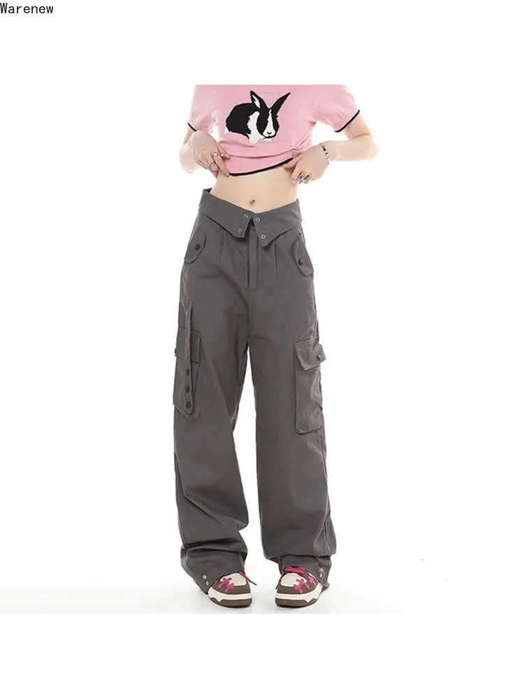 Женские повседневные Комбинезоны в стиле High Street, однотонные свободные брюки с широкими штанинами, американские ретро брюки-карго большого размера с карманами в стиле Y2k, 00-х
Женские повседневные Комбинезоны в стиле High Street, однотонные свободные брюки с широкими штанинами, американские ретро брюки-карго большого размера с карманами в стиле Y2k, 00-х