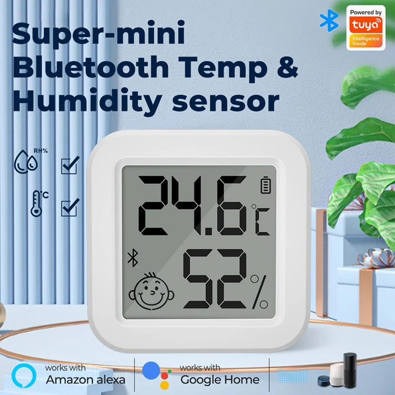 

Умный детектор температуры и влажности Zigbee, датчик с приложением для контроля в режиме реального времени, ЖК-экран, работает с ABS