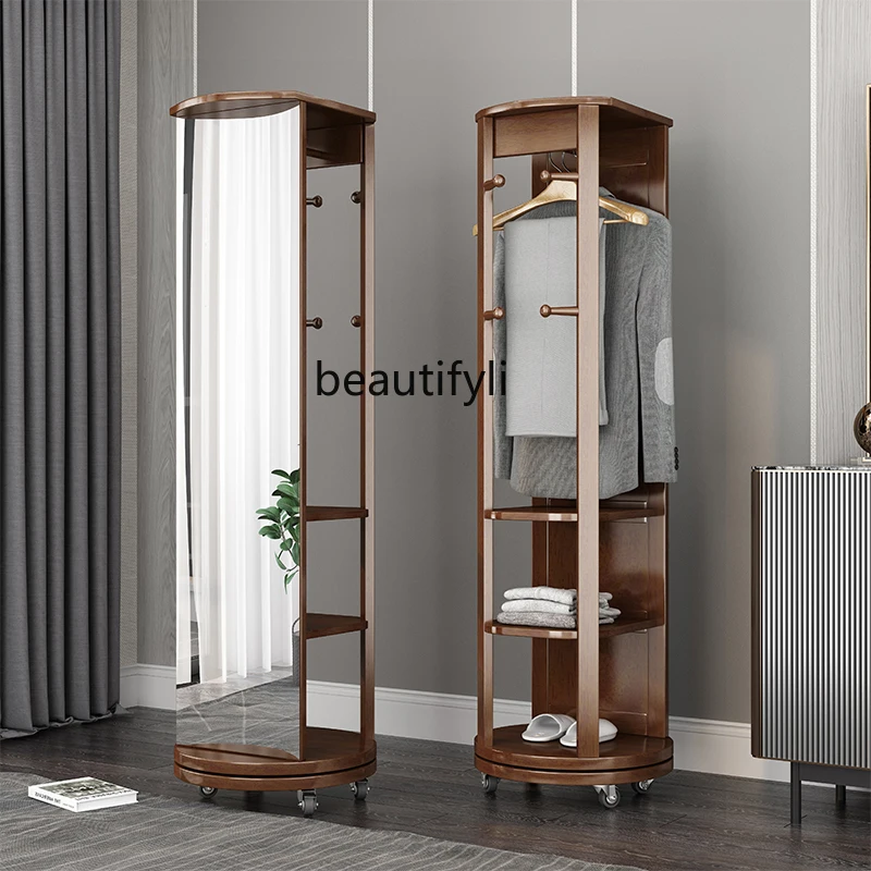 LBX Rotating Hanger Dressing Mirror Solid Wood Floor Coat Rack with Pulley Full-Length Mirror
LBX Rotating Hanger Dressing Mirror Solid Wood Floor Coat Rack with Pulley Full-Length Mirror