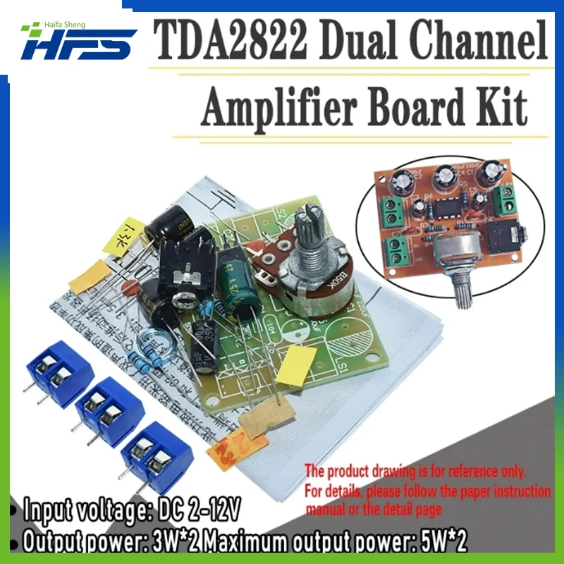 

TDA2822 TDA2822M 5W*2 Amplifier Board 1.8-12V 2.0 Channel Stereo Mini AUX Audio Amplifier Module AMP with 50K Ohm Potentiometer