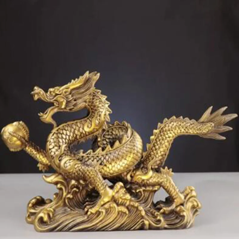 

LMHBJY Twelve Zodiac Zodiac Dragon Five Claw Golden Dragon Office and Home Decoration Pure Copper Dragon Decoration