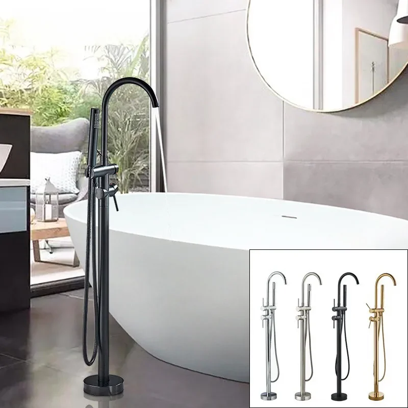 Black Floor Free Standing Bathtub Faucet Double Handle Dual Control Cold Hot Water Mixer Tap Para Shower & Bath
Black Floor Free Standing Bathtub Faucet Double Handle Dual Control Cold Hot Water Mixer Tap Para Shower & Bath