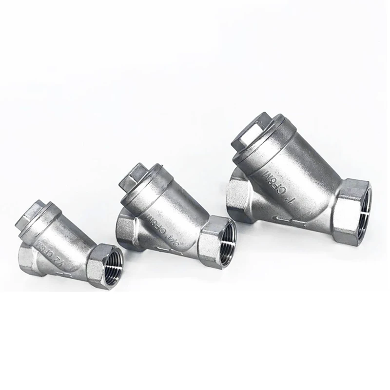 

1/4" 3/8" 1/2" 3/4" 1" 1-1/4" 1-1/2" BSP Female Thread 304 Stainless Steel Inline Y Type Filter Strainer Valve For Water Oil Gas