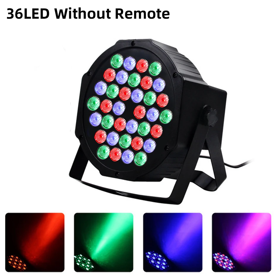 

36LED Par Lights RGB DMX 512 Stage Flat Par Lighting Effect for DJ Disco Party Holiday Christmas Bar Club Wedding Birthday Show