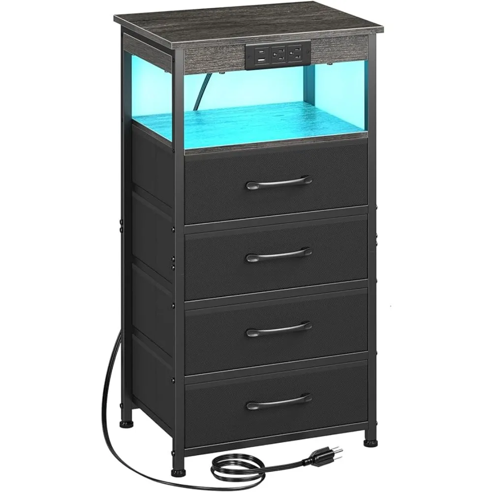 Storage Cabinet Tall Dresser With 4 Fabric Drawers Bedside Table End Side Table With USB Type C Port and Outlets HNS124DG-1 Bag
Storage Cabinet Tall Dresser With 4 Fabric Drawers Bedside Table End Side Table With USB Type C Port and Outlets HNS124DG-1 Bag
