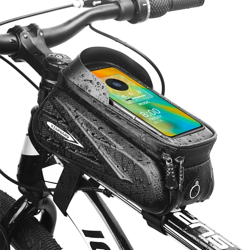 

Waterproof Hard Shell Bicycle Mountain Bike Front Beam Bag Mobile Phone Touch Screen Upper Tube Bag Saddle Bag Cycling Fixture