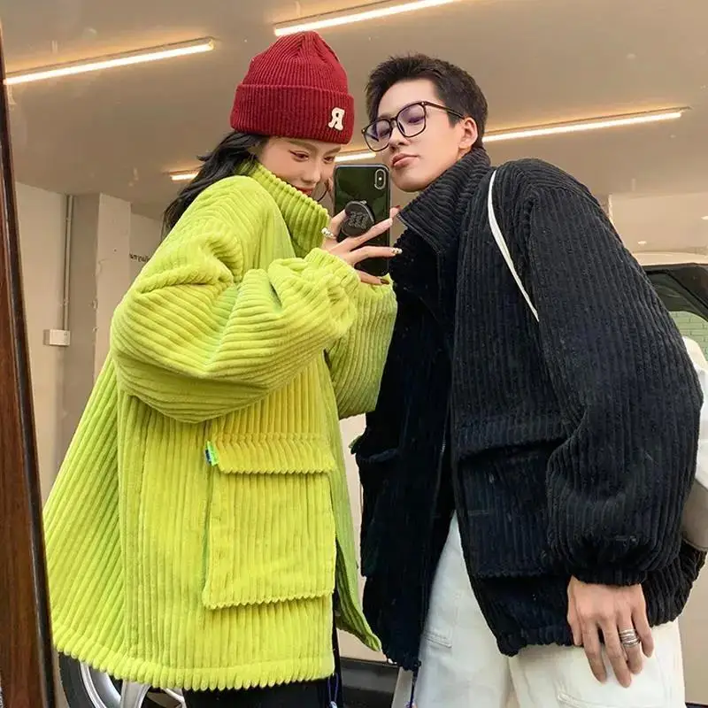 Winter 2023 new cotton coat Korean version simple commuting corduroy couple style loose mid-length cotton coat for women coats
Winter 2023 new cotton coat Korean version simple commuting corduroy couple style loose mid-length cotton coat for women coats