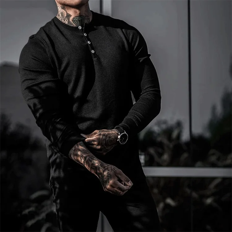 Men Long Sleeve Shirts Sweater Shirt Henry Collar Round Hem Solid Color Autumn Fitness Workout Casual Men Clothing
Men Long Sleeve Shirts Sweater Shirt Henry Collar Round Hem Solid Color Autumn Fitness Workout Casual Men Clothing