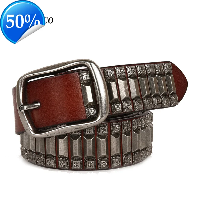 New Cowboy Motorcycle Jeans Heavy Metal Rivet Belts For Men Genuine Leather Belt Punk Rock Male Strap Ceinture Homme
New Cowboy Motorcycle Jeans Heavy Metal Rivet Belts For Men Genuine Leather Belt Punk Rock Male Strap Ceinture Homme