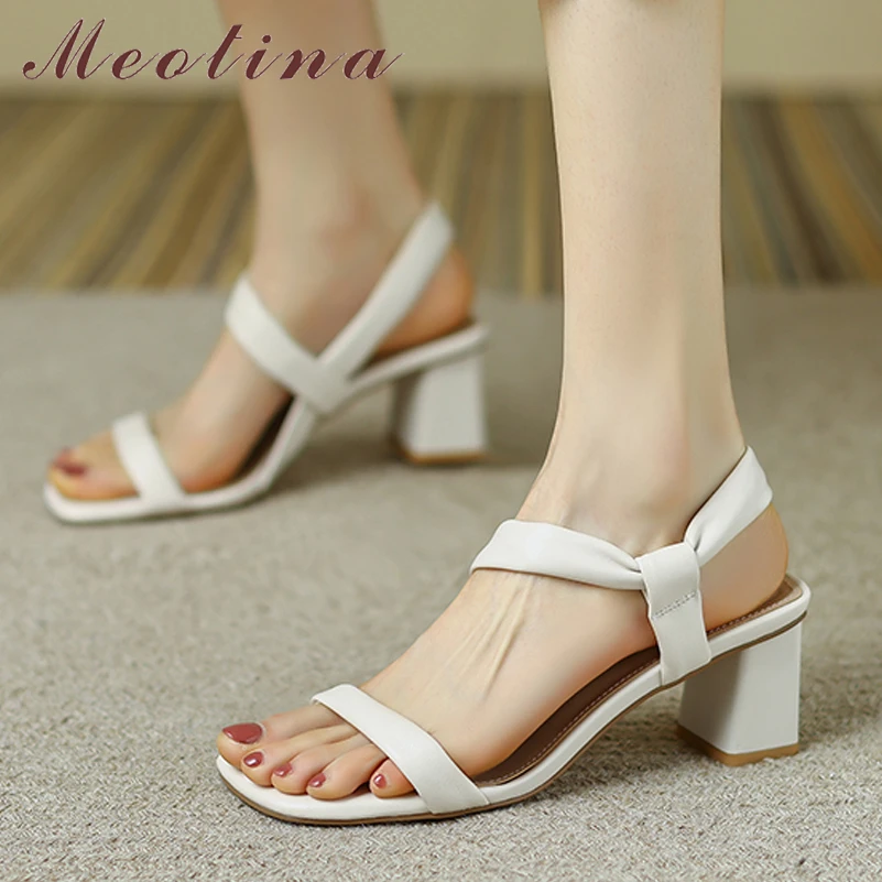 Meotina Women Genuine Leather Square Toe Block High Heel Sandals Ladies Fashion Casual Shoes Summer Spring Yellow Beige 40
Meotina Women Genuine Leather Square Toe Block High Heel Sandals Ladies Fashion Casual Shoes Summer Spring Yellow Beige 40