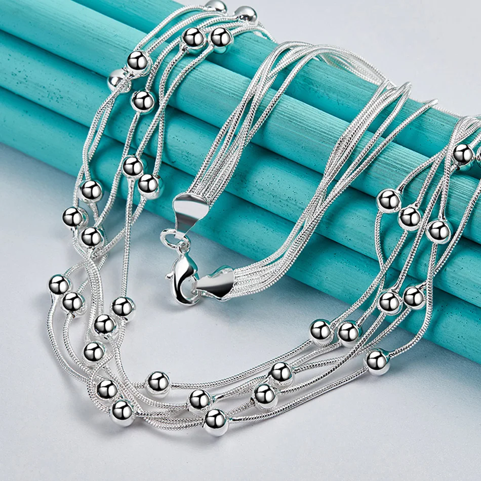 925 Sterling Silver Multi Snake Chain Ball Beads 18 Inch Charm Necklace For Women Wedding Party Gifts Fashion Jewelry 5 Mallzona S5ba3619090854c39abc8323fcaf500d18 925 Sterling Silver Multi Snake Chain Ball Beads 18 Inch Charm Necklace For Women Wedding Party Gifts Fashion Jewelry Mallzona