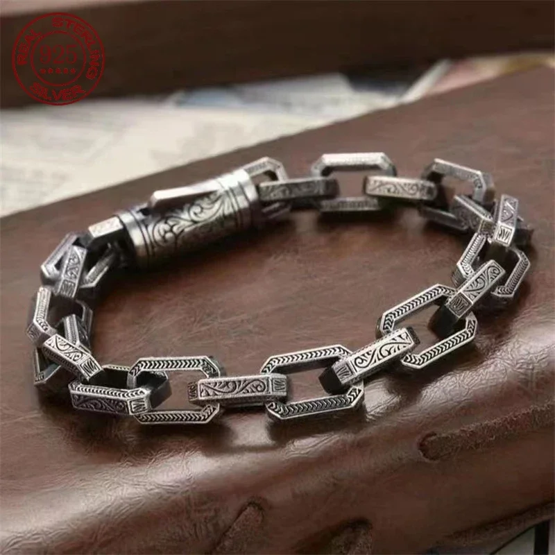 Браслет из серебра S925 пробы с рисунком ротанга травы для мужчин и женщин, ретро Властелин, Корейская версия браслета властителя в стиле хип-хоп
Браслет из серебра S925 пробы с рисунком ротанга травы для мужчин и женщин, ретро Властелин, Корейская версия браслета властителя в стиле хип-хоп