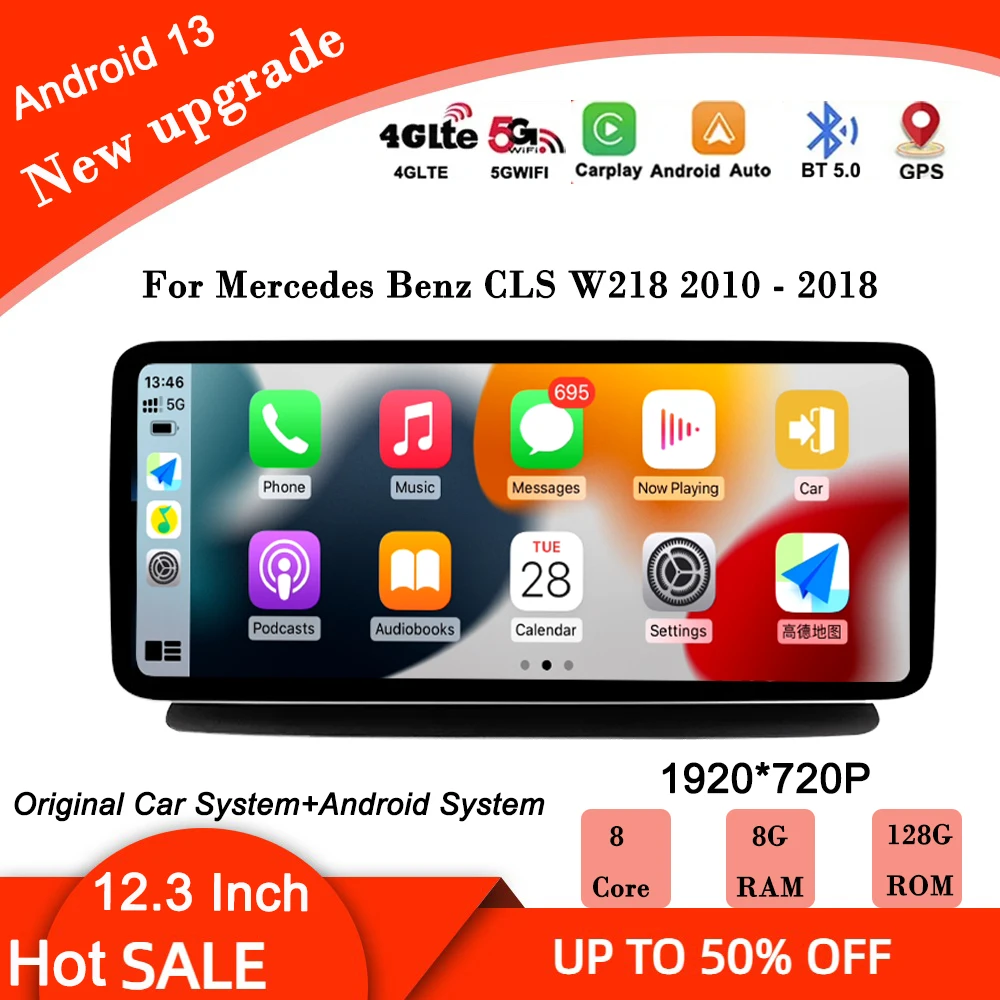 12.3" IPS DSP Android 13 For Mercedes Benz CLS W218 2010 - 2013 Car Player GPS Video Wireless Carplay Navigation Multimedia
12.3" IPS DSP Android 13 For Mercedes Benz CLS W218 2010 - 2013 Car Player GPS Video Wireless Carplay Navigation Multimedia