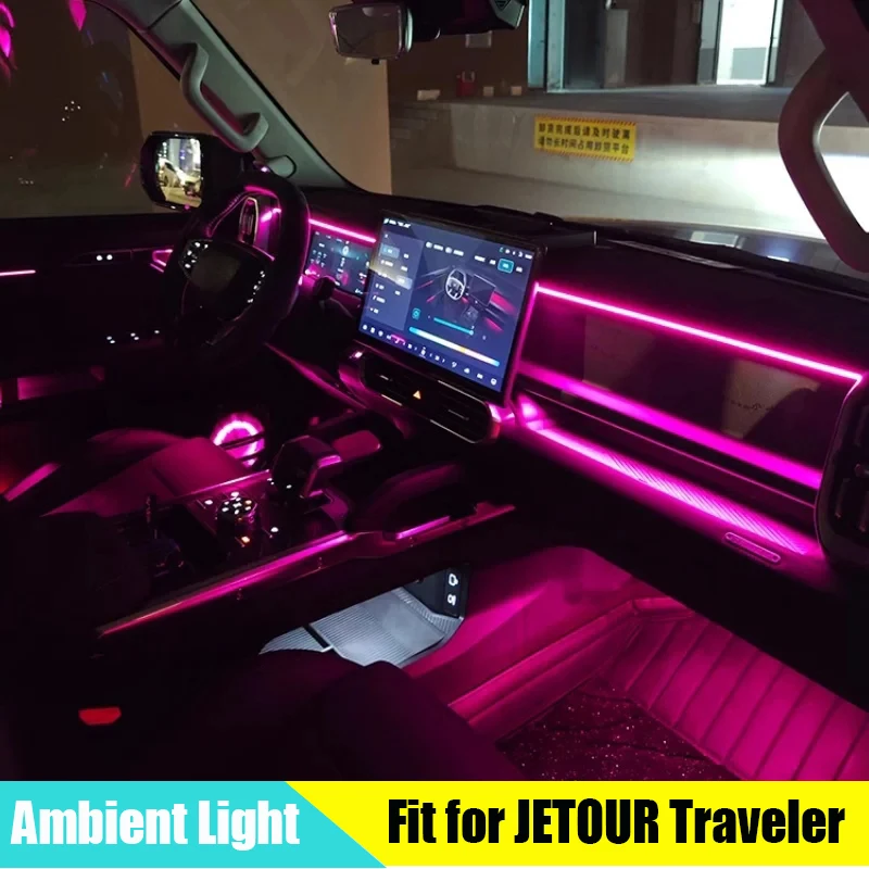 

Ambient Light Fit for Chery JETOUR Traveler T2 2023 UP Modified Original 64 Colors Colorful Streamer Atmosphere Lamp Handle Ligh