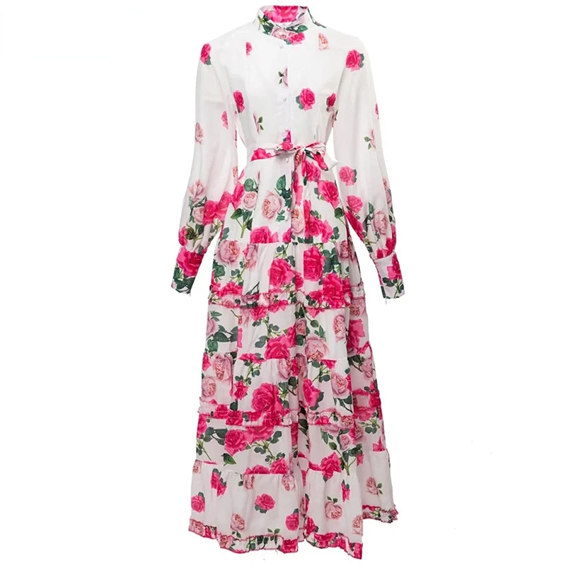 Dresses For Women 2023 Runway Luxury Designer High Quality Elegant Summer O-Neck Lantern Long Sleeve Flower Printing Dress
Dresses For Women 2023 Runway Luxury Designer High Quality Elegant Summer O-Neck Lantern Long Sleeve Flower Printing Dress