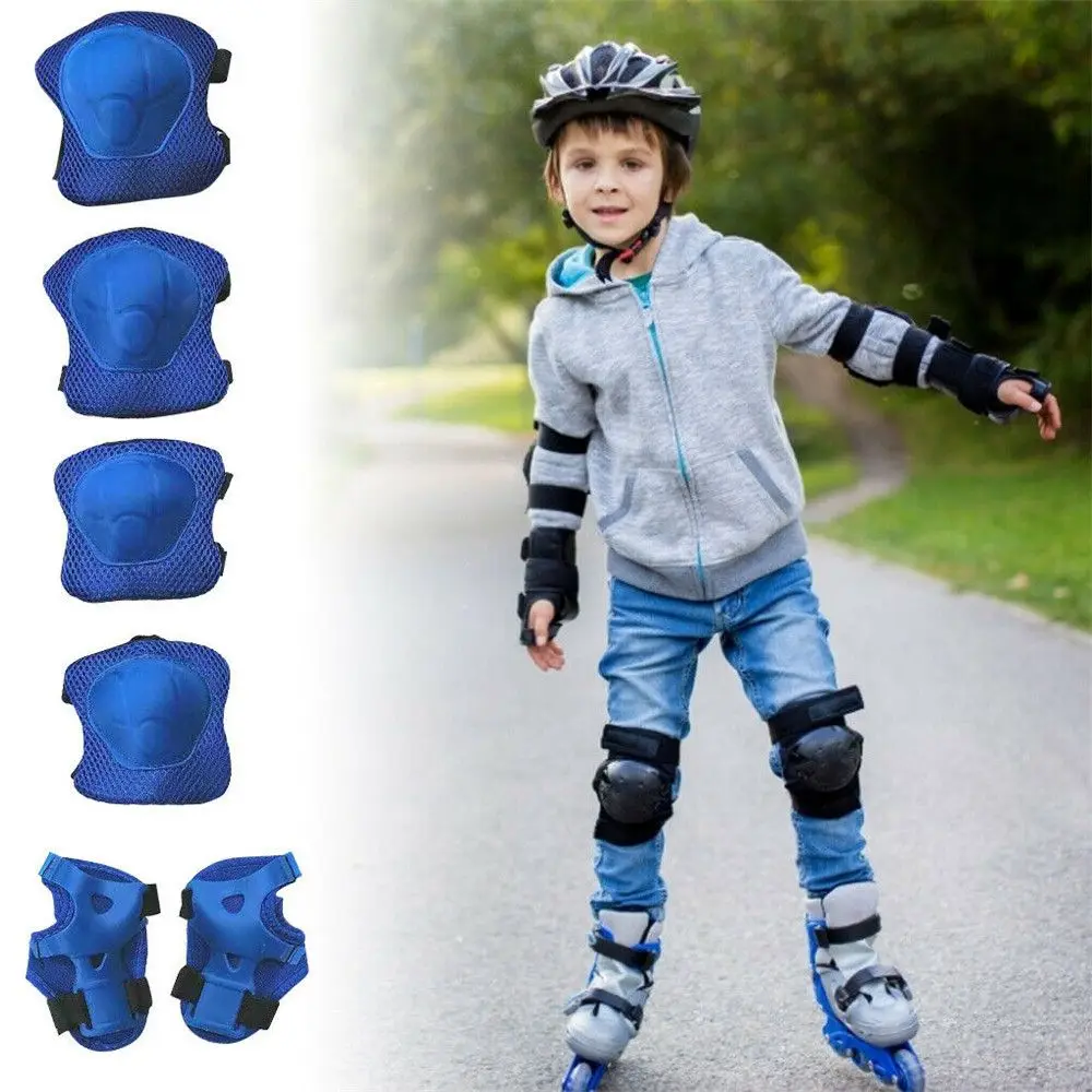 

6Pcs/set Fashion Skateboard Biking Comfort Sports Protective Pads Kids Knee Pads Wrist Elbow Protectors Thicken