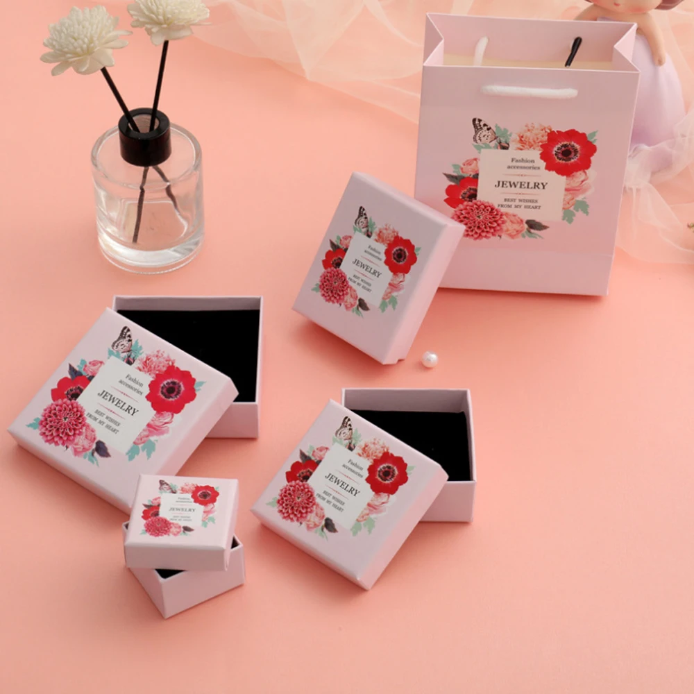 12pcs Jewelry Set Gift Box Pink Cardboard Ring Necklace Bracelets Earring Gift Packaging Box with Black Sponge Inside Rectangle
12pcs Jewelry Set Gift Box Pink Cardboard Ring Necklace Bracelets Earring Gift Packaging Box with Black Sponge Inside Rectangle
