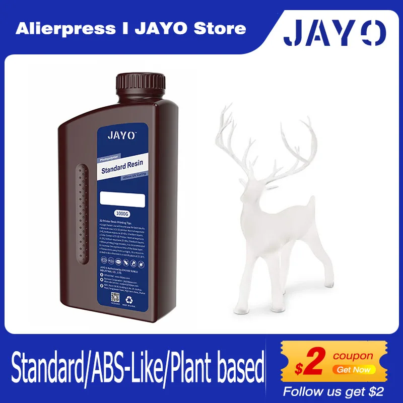 JAYO Standard/ABS-Like/Plant based/Water-Wash Resin 1KG 395-405nm UV Curing Photopolymer Rapid Resin for LCD/DLP/SLA 3D Printer
JAYO Standard/ABS-Like/Plant based/Water-Wash Resin 1KG 395-405nm UV Curing Photopolymer Rapid Resin for LCD/DLP/SLA 3D Printer