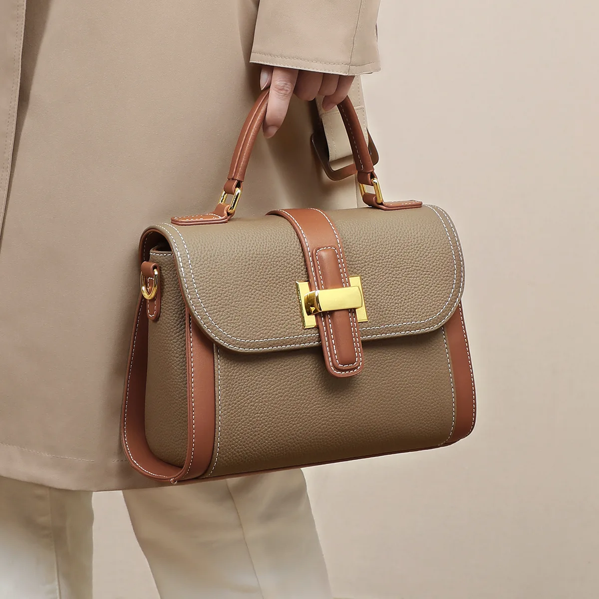 Fashion handbag crossbody bag shoulder bag versatile genuine leather bag for women
Fashion handbag crossbody bag shoulder bag versatile genuine leather bag for women