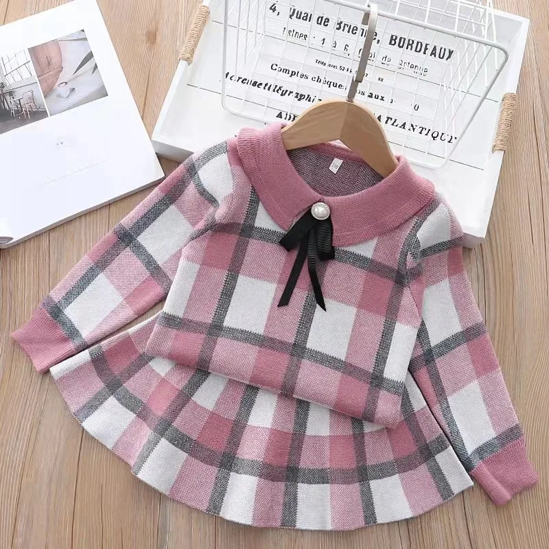 Girls 2-6 Years Sweater Set Skirt Girl Cute Toddler Fashion Plaid Clothing Kids Korean Style College Long Sleeve Two-piece Sets
Girls 2-6 Years Sweater Set Skirt Girl Cute Toddler Fashion Plaid Clothing Kids Korean Style College Long Sleeve Two-piece Sets