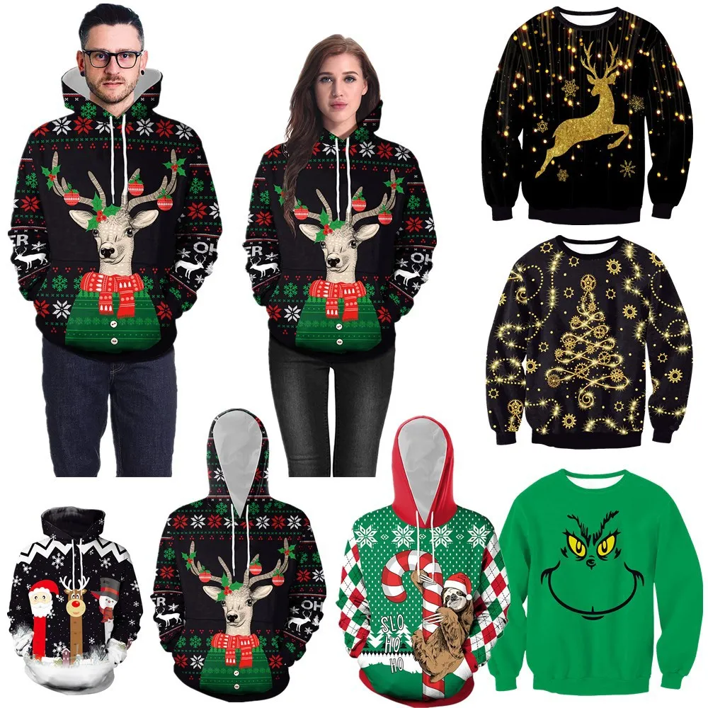 Christmas Digital Printing Hooded Sweater for Women Men 2023 New Snowman Elk Deer Loose Fitting Fashion Clothing Neutral Hoodies
Christmas Digital Printing Hooded Sweater for Women Men 2023 New Snowman Elk Deer Loose Fitting Fashion Clothing Neutral Hoodies