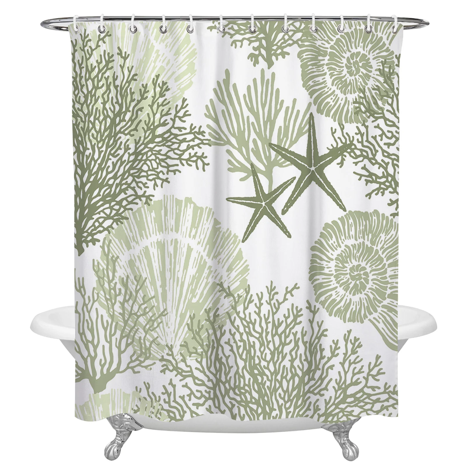 Sage Green Ocean Shells Starfish Abstract Shower Curtains Waterproof Bath Curtains Home Decor Modern Luxury Bathroom Curtain
Sage Green Ocean Shells Starfish Abstract Shower Curtains Waterproof Bath Curtains Home Decor Modern Luxury Bathroom Curtain