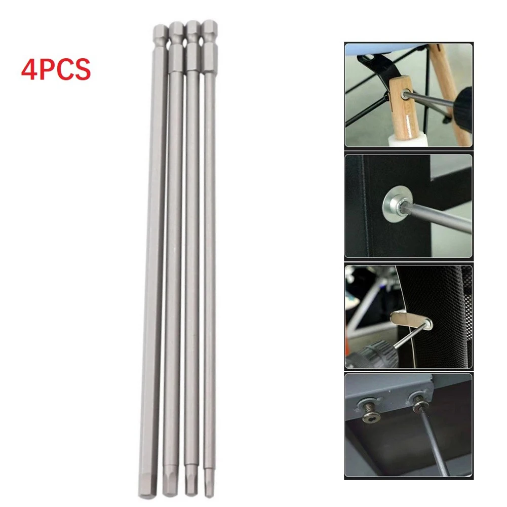 4pcs 1/4 Hex Shank Magnetic Head Screw Driver Set 200mm Screwdriver Bits 3/4/5/6mm For All Cord/cordless Drill
4pcs 1/4 Hex Shank Magnetic Head Screw Driver Set 200mm Screwdriver Bits 3/4/5/6mm For All Cord/cordless Drill